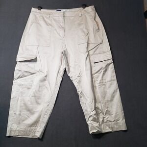 Old Navy Cargo Pants Womens 16 Petite Silver Grey Extra High-Rise Satin Shine